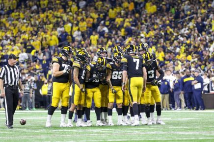 Iowa Football Huddle