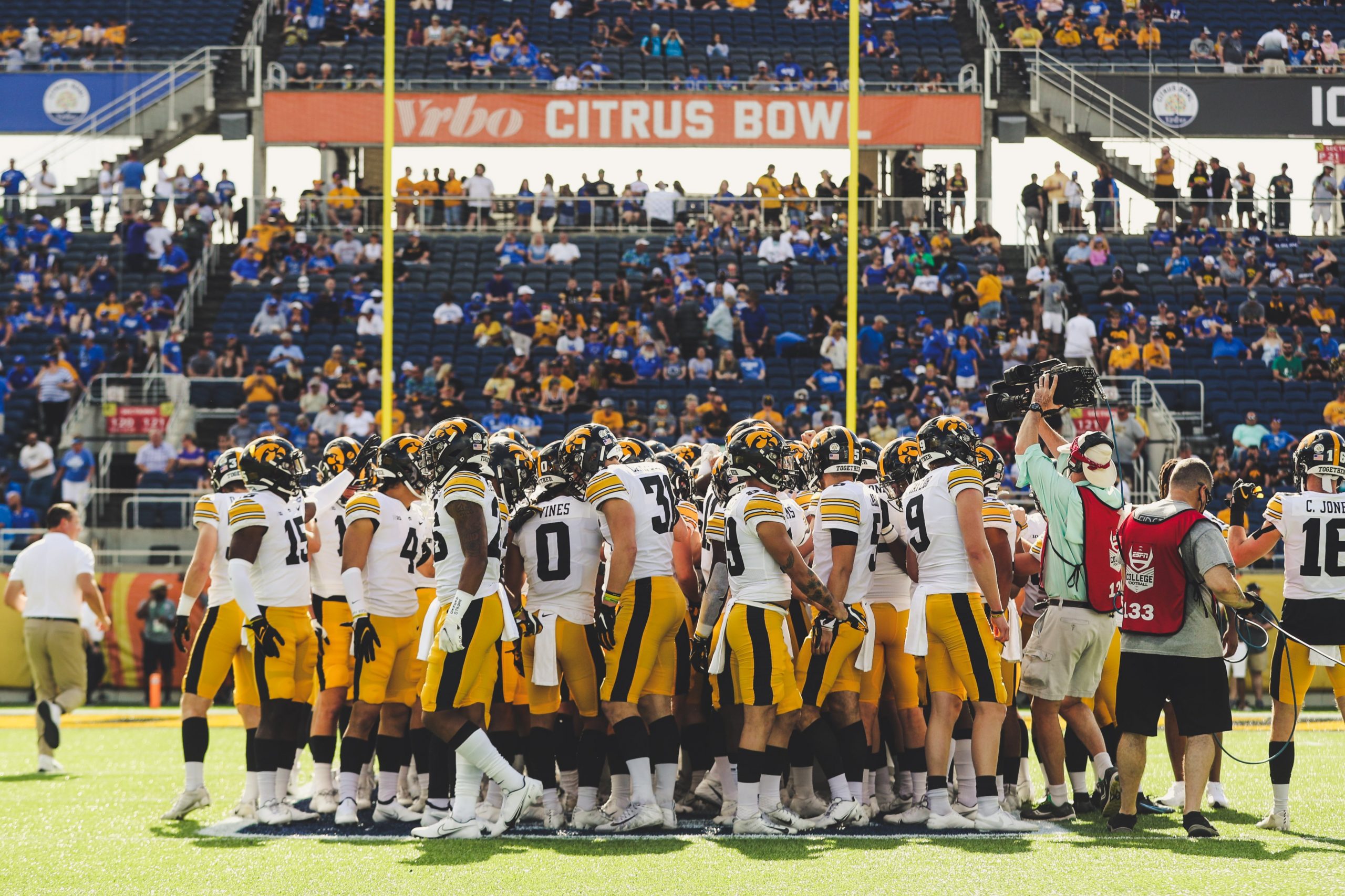 iowa pre game huddle
