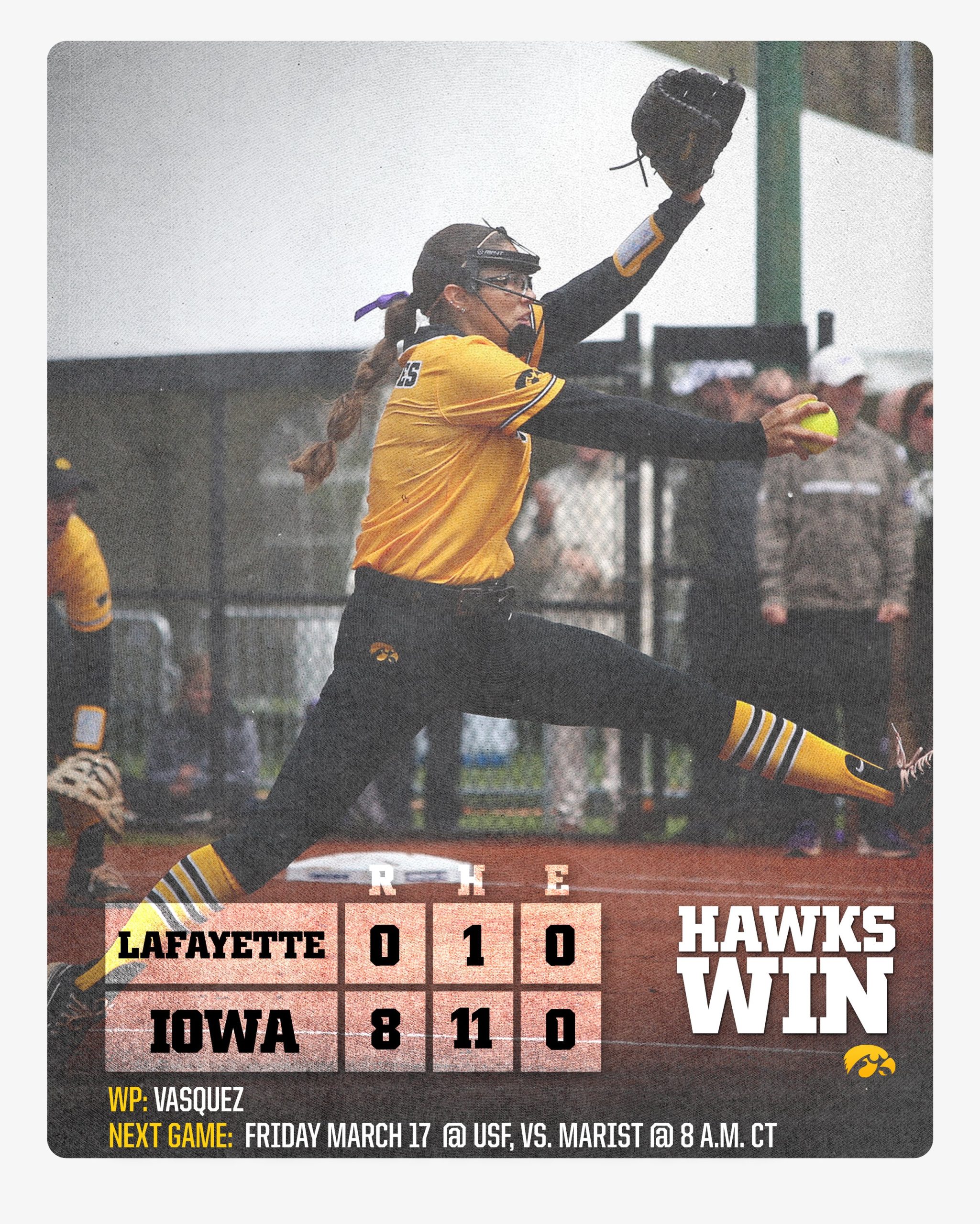 softball beats lafayette