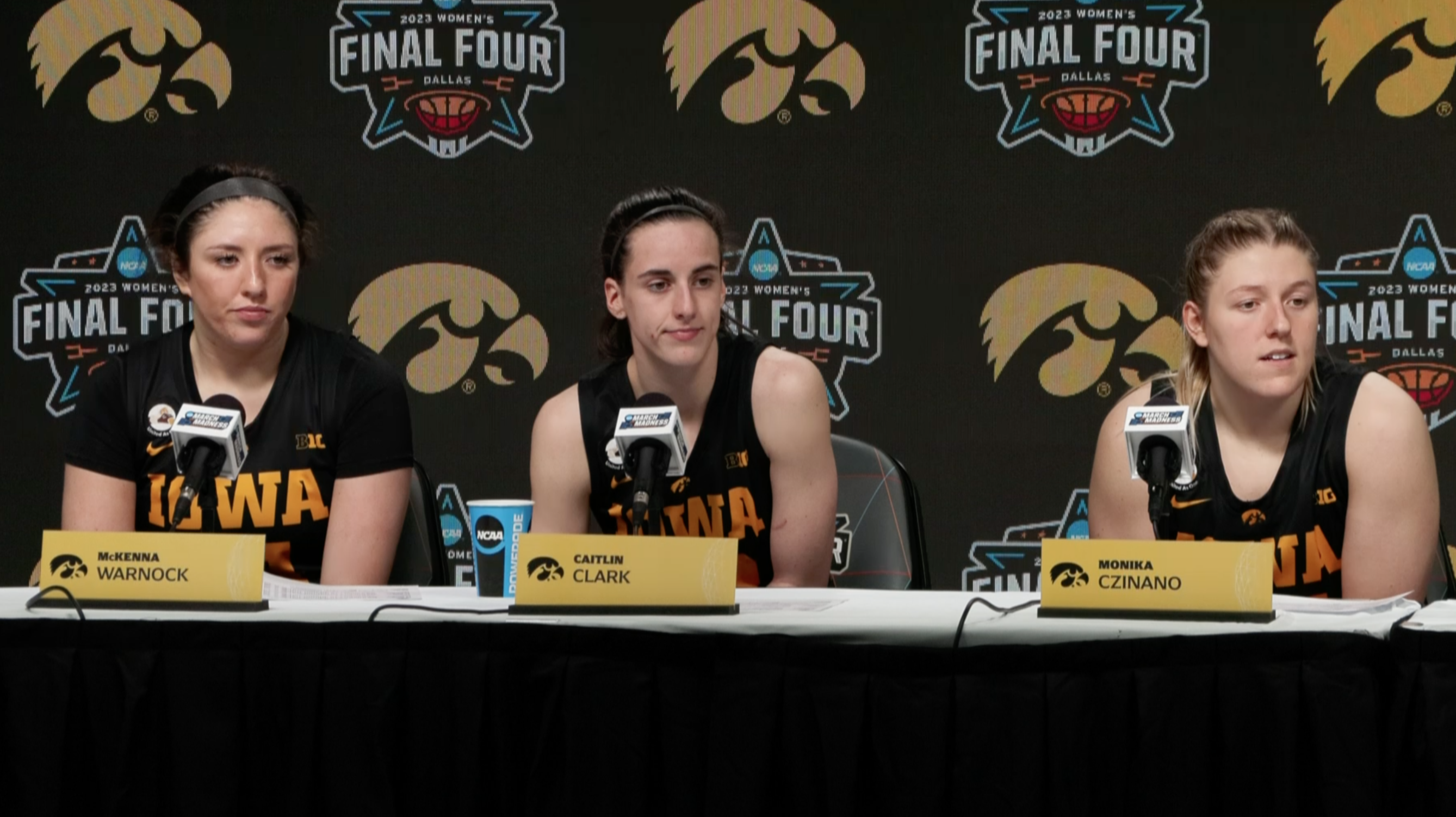 McKenna Warnock, Caitlin Clark, Monika Czinano