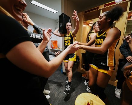 iowa women isu postgame celebration