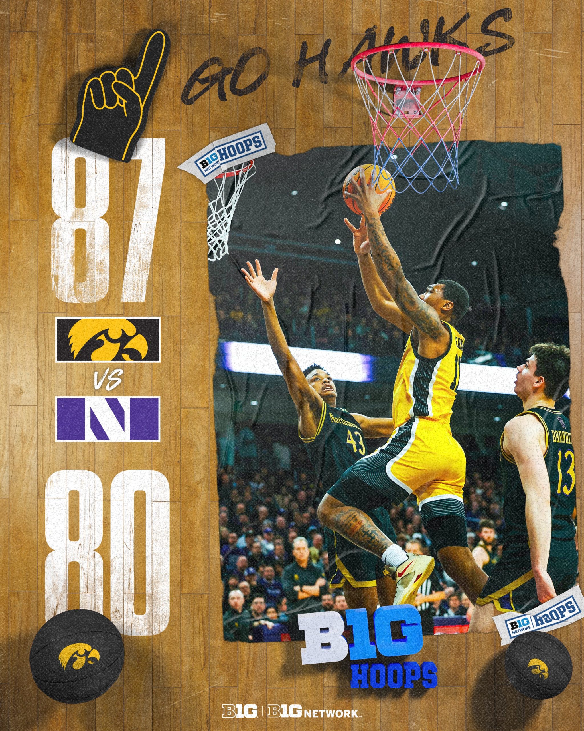 iowa beats nw