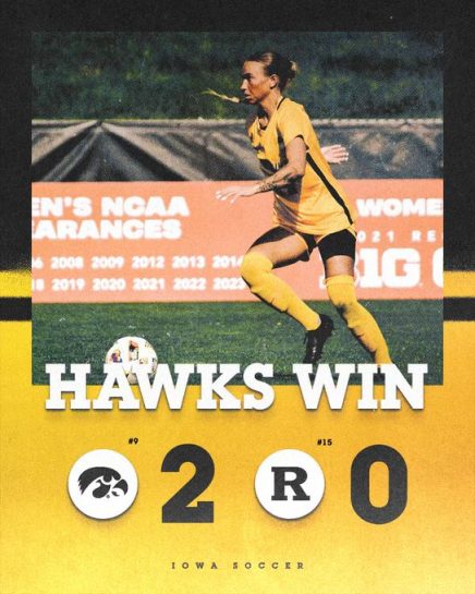 Iowa soccer 2-0 win vs Rutgers