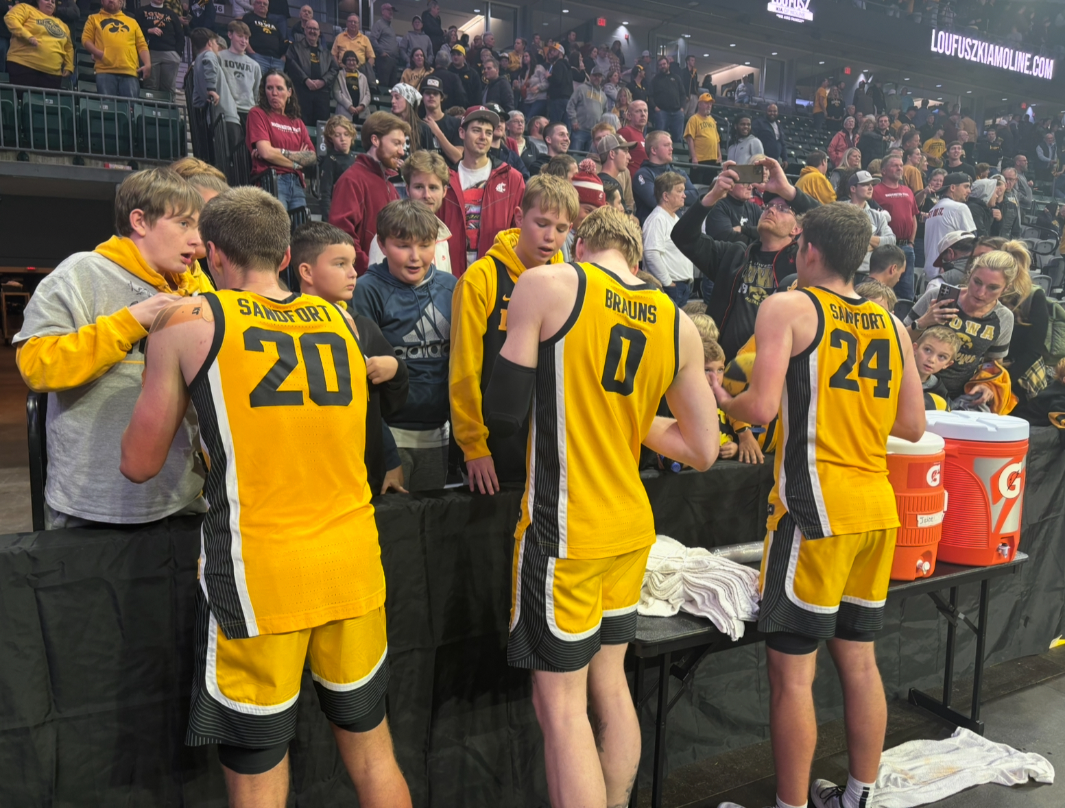 Sandfort brothers and Evan Brauns after win vs Washington State