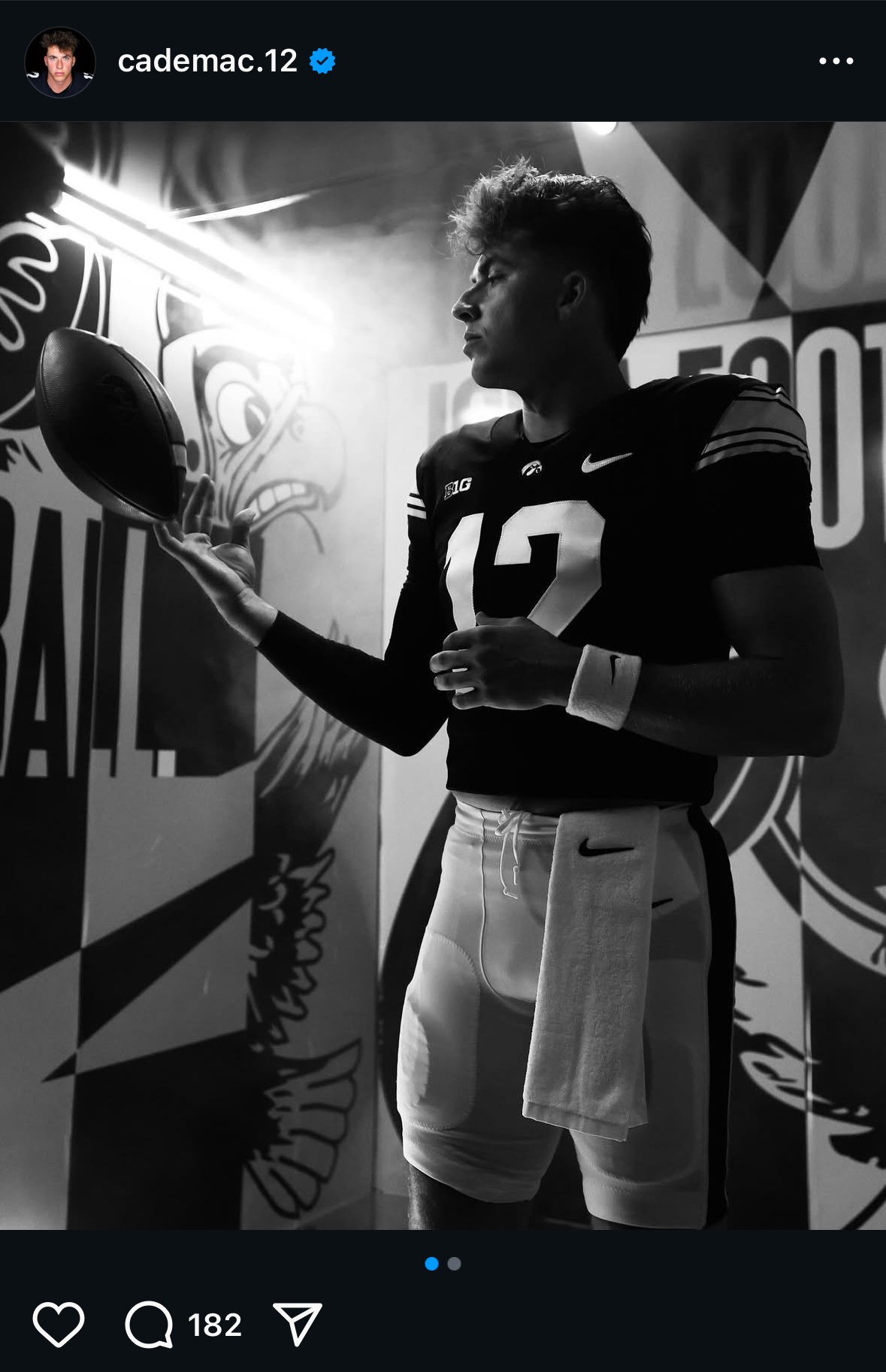 Cade McNamara Instagram post