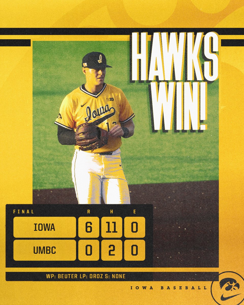 Iowa baseball 6-0 win over UMBC